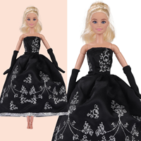 11,5-Zoll Baumwoll-Modepuppe mit Abendkleid und hängendem Schulterrock, Multi-Style für Halloween- und Neujahrsgeschenke