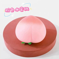 Glanzende Pastel Roze Perzik Taba Squishy 6*7*6cm Natte Zachte Maltose Langzaam Stijgende Zomerfruit Stressverlichtende Knijptoy voor 14+ jaar