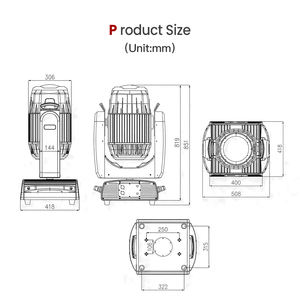 Luz <span class=keywords><strong>de</strong></span> Escenario <span class=keywords><strong>de</strong></span> Aleación <span class=keywords><strong>de</strong></span> Aluminio para Exteriores con Patrón <span class=keywords><strong>de</strong></span> Color DIY, 800W, Protección IP65, para Fiestas y Ambientes <span class=keywords><strong>de</strong></span> Escenario - Product Image 4