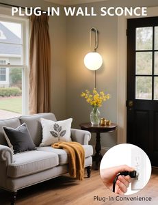 Simid Set bohlam lampu dinding G9, lampu dinding bohlam G9 Modern 2.3M berkabel 2 hitam emas akhir kaca gantung untuk kamar tidur samping tempat tidur - Product Image 2