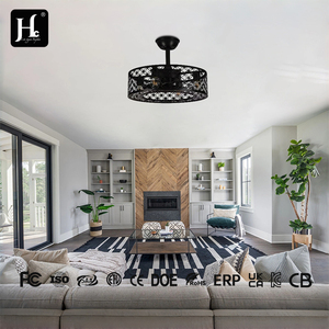 Best-selling 6-blade <b>ceiling</b> <b>fan</b> light, LED pendant <b>fan</b> light, <b>remote</b>-controlled, wall-mounted, iron, new 18-inch model - Product Image 3