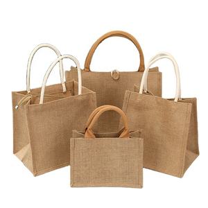 Doğal çevre dostu jüt olmayan dokuma hediye keseleri baskılı Logo el alışveriş reklam çanta özelleştirilmiş renk - Product Image 4