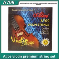 Ensemble de cordes pour violon Alice A709 1234, noyau en nylon, enveloppé d'aluminium, de magnésium, de nickel et de chrome