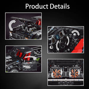 Stampo re 13082S 3728 pz auto 1:8 nero pick-up auto modello tecnico educativo giocattolo Festival regalo - Product Image 6