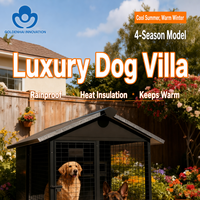 Villa pour chien d'extérieur robuste galvanisée, isolée, imperméable, grande taille, quatre saisons, une chambre