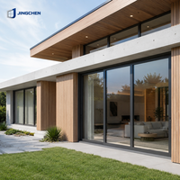 Puerta Corredera de Aluminio de Alta Resistencia con Marco Ultra Delgado JINGCHEN, Aislamiento Térmico, Doble Acristalamiento Low-E, Insonorizada, para Apartamentos, Villas y Hoteles