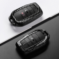 Coque de protection pour clé de voiture en plastique fibre de carbone pour Toyota CHR Hilux Fortuner Land Cruiser 200 Camry Corolla Crown RAV4 Highland