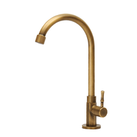 Robinet de cuisine en laiton antique, monocommande, avec douchette extractible, mitigeur à poser sur comptoir, valve en céramique, pour évier monotrou