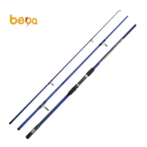Blue color 3.0m-4.5m 3 sections Carbon Long Casting Surf Fishing Rod For Big Fish Sea Fishing