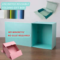 Boîte cadeau pliable personnalisée à 7 panneaux réutilisable pour jouets en peluche, boîtes cadeaux de lancement, marchandises co-marquées, abonnement, boîte pliable non magnétique