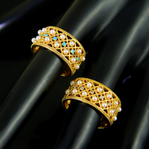 Ensemble de bijoux de mode Dubaï, plaqué or 21 carats, perles italiennes de qualité supérieure, bracelet et bague, ensemble de 2 pièces pour femmes, mariage, fête - Product Image 5