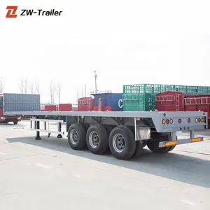 ZW Group 40Ft Flatbed Trailer 3 Axles Flatbed Semi Trailer for Costa rica