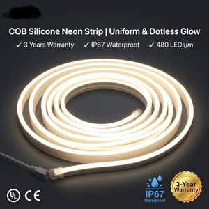 S Shape 480LEDs/m COB LED Strip <b>Light</b> 24V IP67 Waterproof Silicone <b>Neon</b> Flex COB LED Strip for Linear Logo <b>Sign</b> - Product Image 2