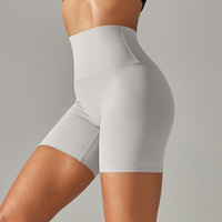 Dubbelzijdig Slijtvast Effen Kleur Yoga Shorts Hoge Taille Stretch Sport Fitness Driepunts Yogabroek