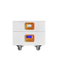 Système de stockage d'énergie solaire hybride tout-en-un 3,6 kW, batterie LiFePO4 3,84 kWh 25,6 V, onduleur standard UE 220~240 V avec roues