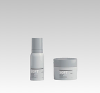 Juego de Botellas Cosméticas de Plástico PP Gris de Lujo con Bomba para Envasado de Champú y Gel de Ducha