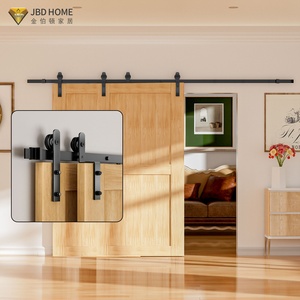 Kit de porte coulissante en bois massif imperméable de style rustique et moderne pour une utilisation intérieure dans la <span class=keywords><strong>cuisine</strong></span>, le garde-manger, la salle de bain, le salon - Product Image 1
