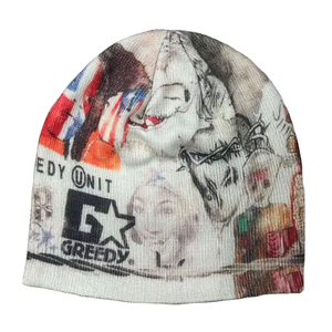 Berretto da Corsa Lavorato a Maglia con Stampa Mimetica e Fiocchi, Stampa Digitale a Sublimazione con Motivo Personalizzato, Vendita Diretta dal Produttore Senza Risvolto - Product Image 1