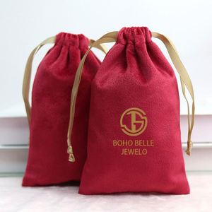 Custom Logo Premium Velvet <b>Drawstring</b> Pouch Luxurious Long Plush Reusable Portable Jewelry Dust Bag Cosmetic Storage - Product Image 3