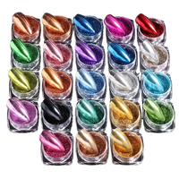 SH 54 couleurs acrylique métallique Chrome brillant ensemble de poudre à ongles effet miroir magique paillettes Pigment flocons pour accessoires de manucure