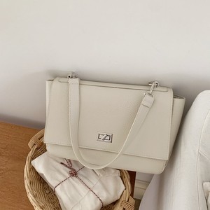 Women's Tote Bag Black Solid Color <b>Lock</b> Flap Shoulder Bag Casual Crossbody Everyday Use - Product Image 4