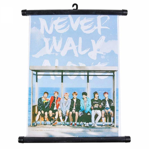 Fast Delivery Custom Designed Hanging Scroll Anime Poster Wall Scroll with Plastic/Aluminium Rod Promotional Flags & Banners