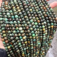 Perles rondes en turquoise africaine naturelle bleue de 8 mm, cristaux de guérison, perles en vrac pour la fabrication de bijoux, boucles d'oreilles, colliers, artisanat DIY