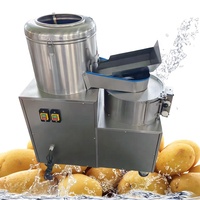Petite machine industrielle automatique en acier inoxydable pour le lavage, la découpe et le pelage de frites et de pommes de terre en bandelettes