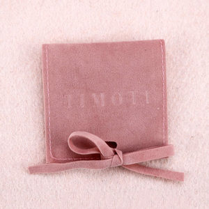 Custom Embossed logo Small Velvet Bag Jewelry Pouch with Flap Microfiber Suede <b>Envelope</b> Jewelry Pouch Bag for Jewelry Packaging - Product Image 4