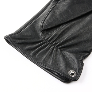 Erkek siyah koyun derisi deri sürücü eldivenleri açık günlük parti ve seyahat kullanımı için şık ve çok yönlü - Product Image 5