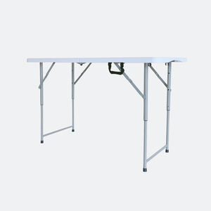 <span class=keywords><strong>Table</strong></span> en plastique HDPE ZL-Z122SJ-N bon marché en gros <span class=keywords><strong>Table</strong></span> pliante blanche <span class=keywords><strong>de</strong></span> 4 pieds à hauteur <span class=keywords><strong>réglable</strong></span> pour événement - Product Image 4