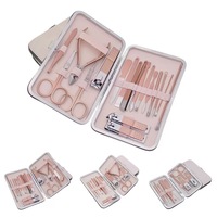 Kit de Manucure en Acier Inoxydable 16 Pièces Marque Privée, Ensembles de Soins des Ongles, Kit Beauté Manucure Pédicure