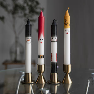 20CM/8 Inch Handmade Natural Biodegradable Luxurious Wedding Banquet Color Smokeless Long Pole <b>Candle</b> Knight for Print French - Product Image 3