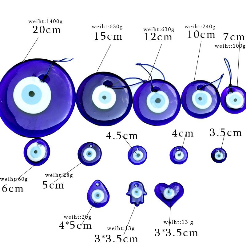 Cam mavi göz duvar asılı kolye farklı boyutlarda türk Nazar boncuk dekor iç ev koruma Charm diğer ev dekor