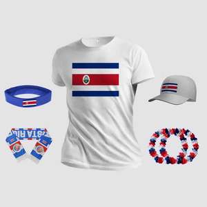 Produit phare 2022 : Maillot et drapeau souvenirs personnalisés en non-tissé avec logo pour les supporters de football du Costa Rica - Product Image 5