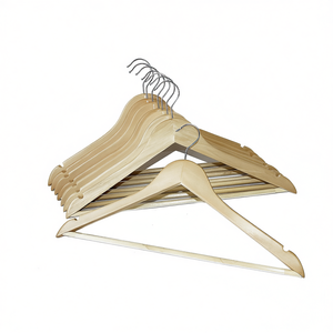 BRSTENMANN Cintres en bois 45 cm 8 pièces Finition naturelle Pour utilisation dans la garde-robe - Product Image 2