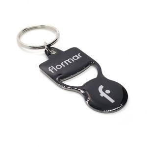 Supermarket Sublimation OEM Token Coin Keychain Custom Designer Shopping Trolley Coin <b>Holder</b> <b>Key</b> Chain With Bottle Opener - Product Image 5