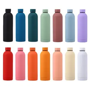 Toptan spor su şişeleri spor yalıtımlı paslanmaz çelik su şişeleri 500ml spor termos paslanmaz çelik su şişesi