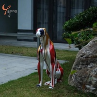 Sculpture animalière d'extérieur grandeur nature au design moderne en usine Statue de léopard en fibre de verre en résine personnalisée Statue décorative peinte en résine