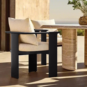 Ensemble de salle à manger d'extérieur en aluminium, chaises et table de jardin pour hôtel et terrasse - Product Image 6