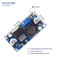 Placa de Desarrollo de Fuente de Alimentación con Convertidor Buck DC-DC LM2596S, Corriente de Salida de 2A/3A, Entrada de 3-40V, Salida de 1.5-35V