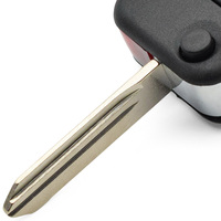 Coque de clé de voiture pliable de remplacement fiable à 2 boutons avec lame vierge non coupée pour télécommande d'entrée sans clé