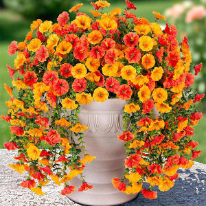 Künstliche künstliche hängende Blumen Pflanzen für Outdoor Seide <span class=keywords><strong>Morning</strong></span> <span class=keywords><strong>Glory</strong></span> mit Eukalyptus UV-beständigen realistischen Weinreben Dekorationen - Product Image 2