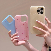 Coque de téléphone coréenne mignonne à pois couleur macaron pour iPhone 17 Air 16 15 14 13 12 Pro Max – Housse souple anti-choc tendance et esthétique