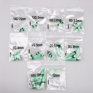 Nuevo 50 unids/set 14-00G acrílico tapones y tapones túneles de silicona oreja calibre expansor conjunto cuerpo Piercing joyería oreja estiramiento Kit - Product Image 2