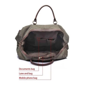 Échantillon Gratuit – Sac de Voyage XL en Toile avec Finition en Cuir Véritable – Sac Fourre-tout, Sac de Week-end, Sac à Bandoulière, Sac de Nuit, Sac de Cabine - Product Image 5
