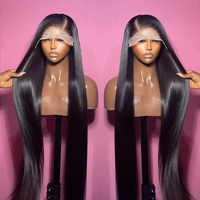 Perruques de Cheveux Naturels Vietnamiens Lisses 13x6, Sans Colle, Full HD, Dentelle Transparente, Lisses Raides, Cheveux Vierge Remy Indiens
