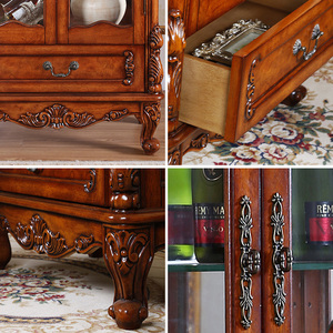 American-style Solid Wood Wine <strong>Cabinet</strong>, <strong>Small</strong> Glass-door Display bar <strong>Cabinet</strong>, <strong>Sideboard</strong> Furniture for the Living Room - Product Image 4