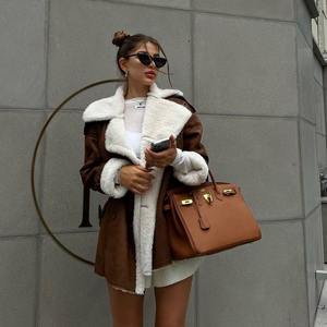 2025 chaqueta informal <span class=keywords><strong>para</strong></span> <span class=keywords><strong>mujer</strong></span> estilo Europeo Americano botón forrado de piel largo <span class=keywords><strong>para</strong></span> Otoño Invierno versátil <span class=keywords><strong>para</strong></span> <span class=keywords><strong>Amazon</strong></span> transfronterizo - Product Image 1