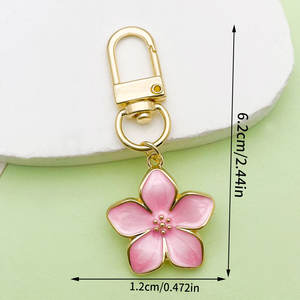 Dijes esmaltados de metal con llavero flor de cerezo llaveros bolso monedero esmalte <span class=keywords><strong>Collar</strong></span> dijes llaveros Regalos mujeres niñas - Product Image 3